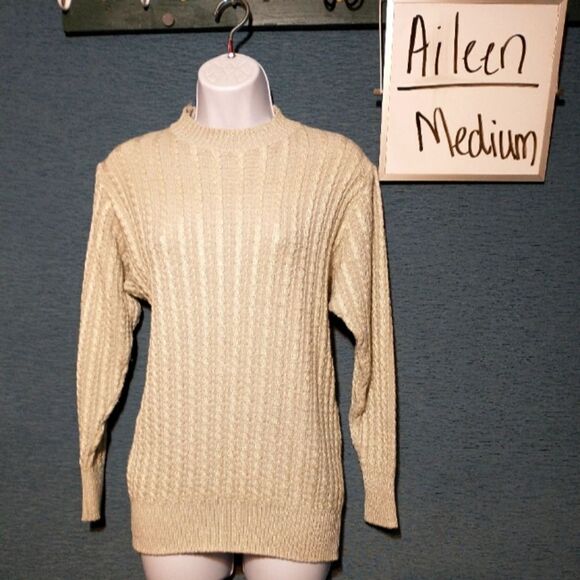 Aileen designer cable knit soft sweater medium - Picture 1 of 4